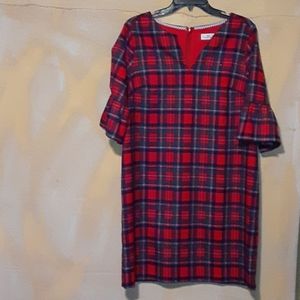 Merry Plaid Greenwich Flutter Shift Sleeve